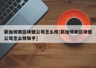 新加坡做区块链公司怎么样[新加坡做区块链公司怎么样知乎]